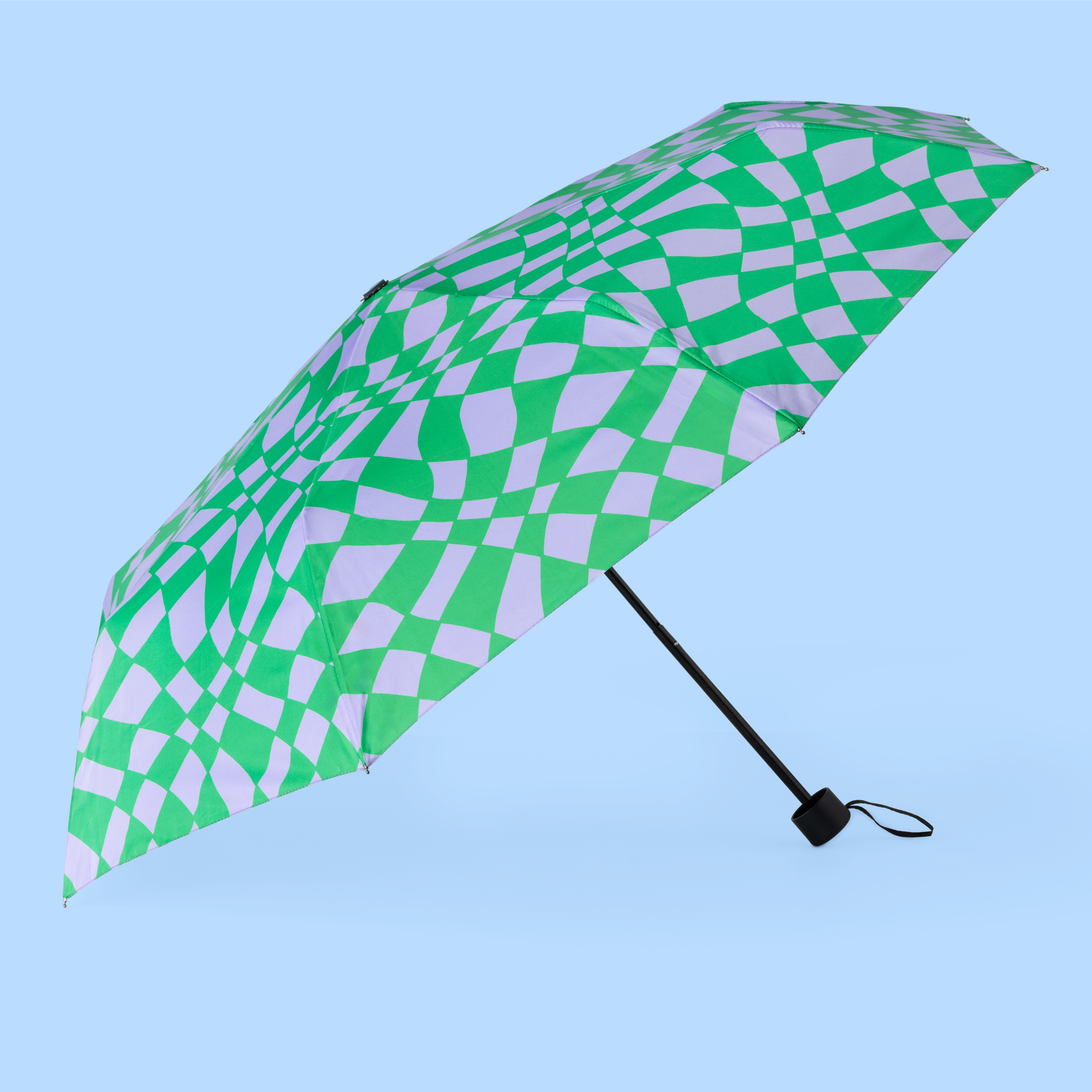 Waved Checkerboard Umbrella | Colourful Compact Umbrella | Eleanor